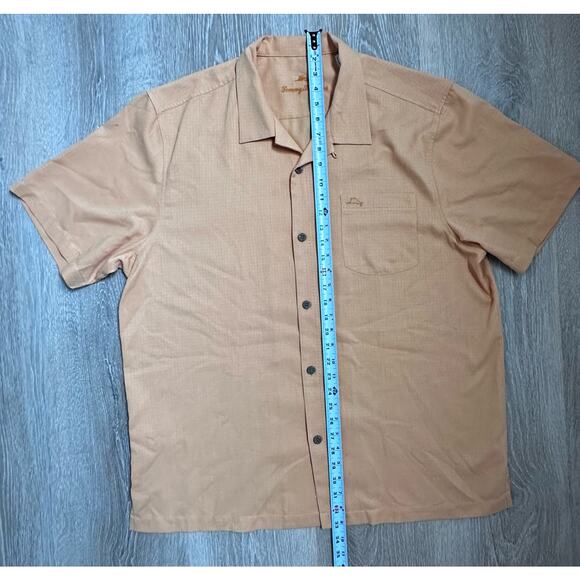 Tommy Bahama|Luxury Silk Button Up SS Top|Orange|SZ XL - Picture 2 of 9